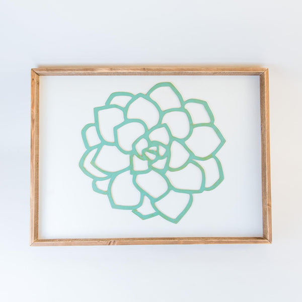 geometric succulent art Framed Geometric Succulent Wall Art