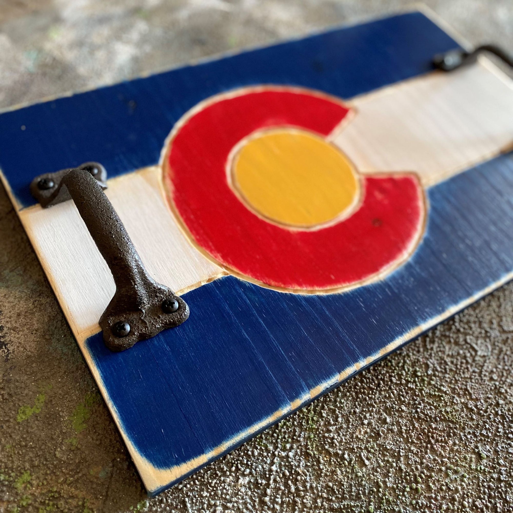 colorado state flag wooden tray grace graffiti