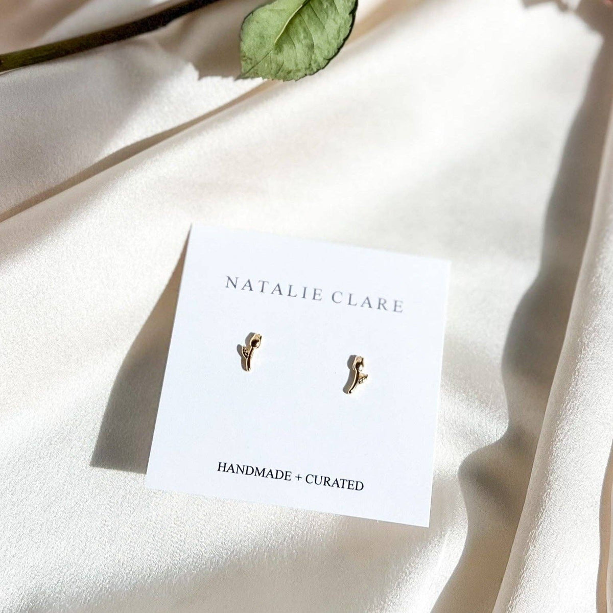 Natalie Clare Collections - Delicate Rose Stud Earrings