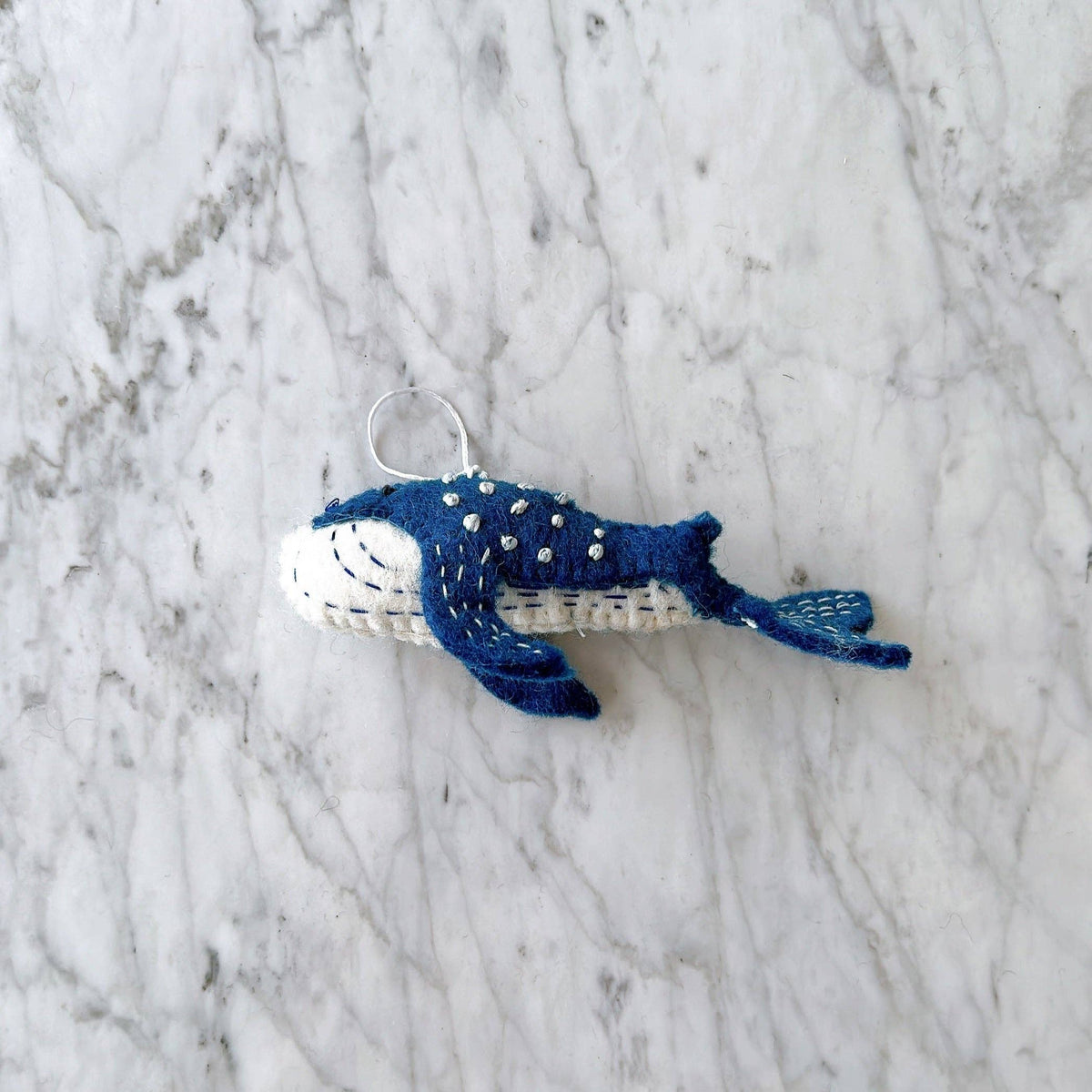 Felt Blue Whale Ornament