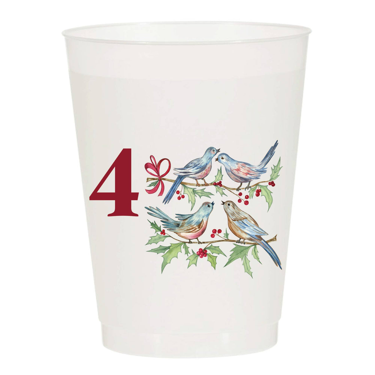 12 Days of Christmas Frosted Cups / Set of 12 Cups