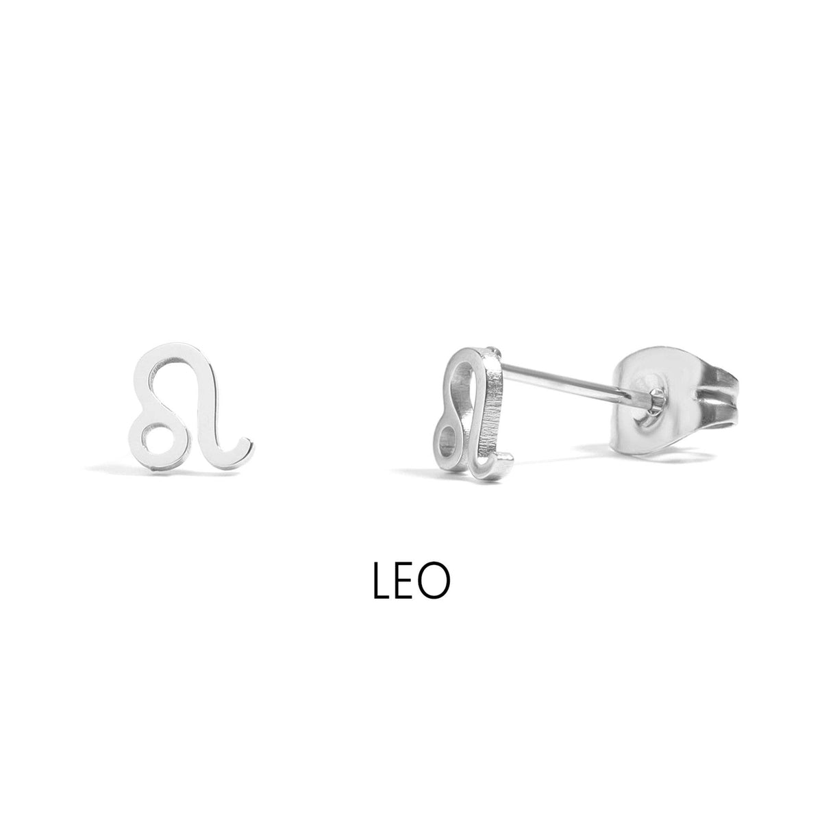 18K Gold PVD Stainless Steel Zodiac Stud Earrings