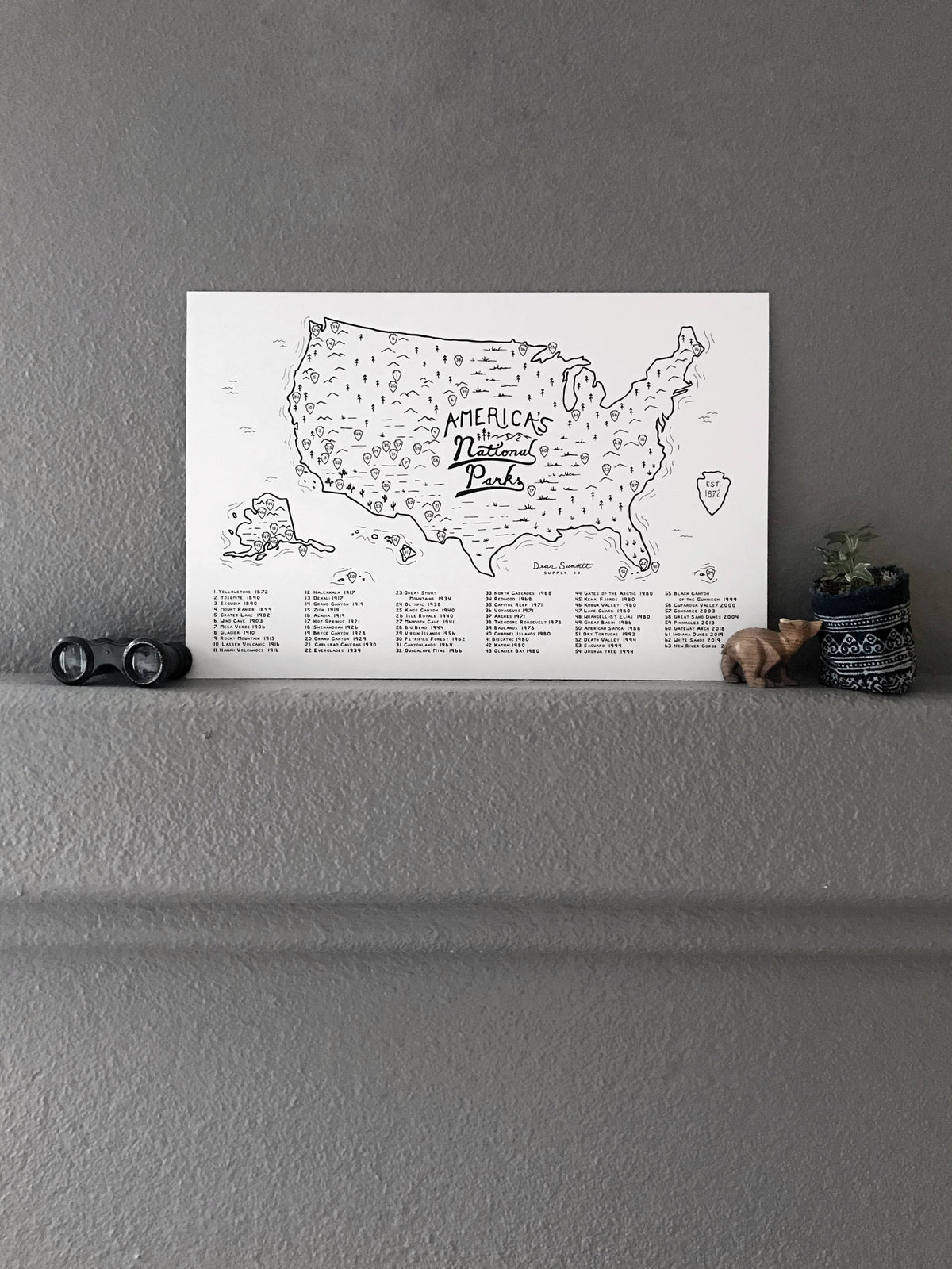 National Parks Checklist Map