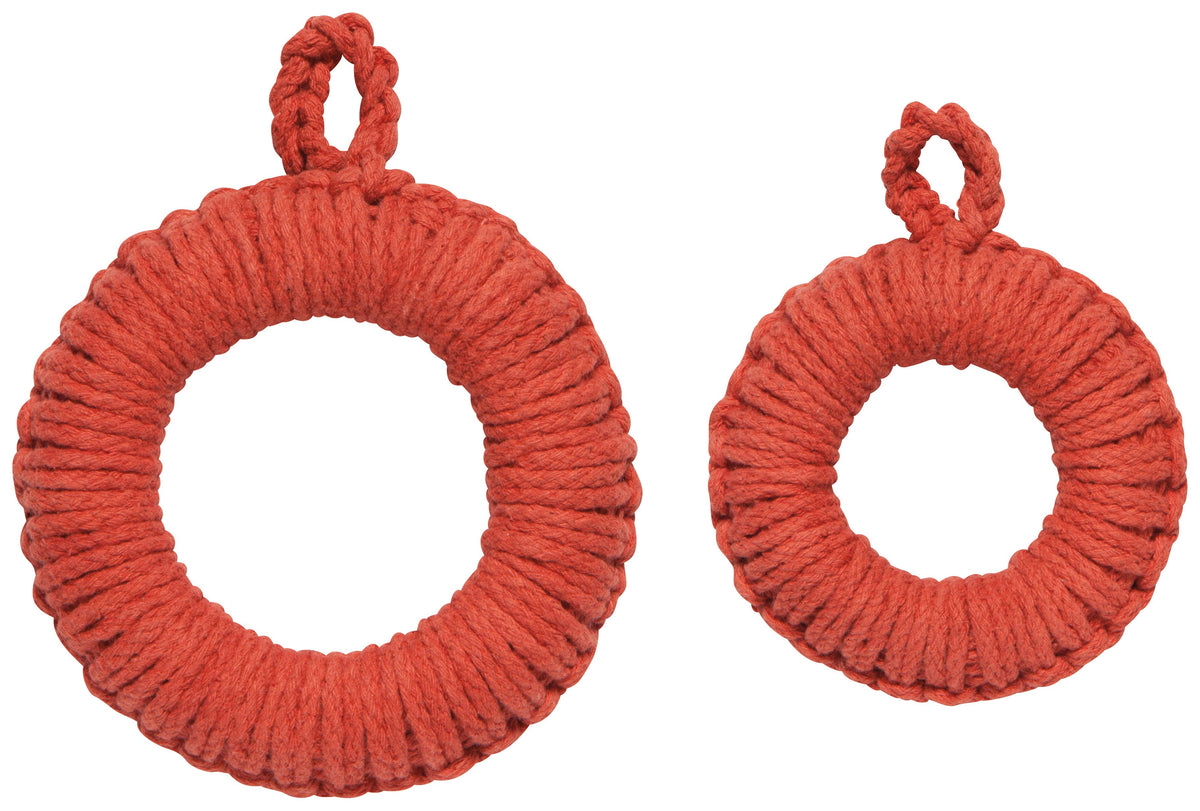 Clay Woven Orb Trivets, Set of 2