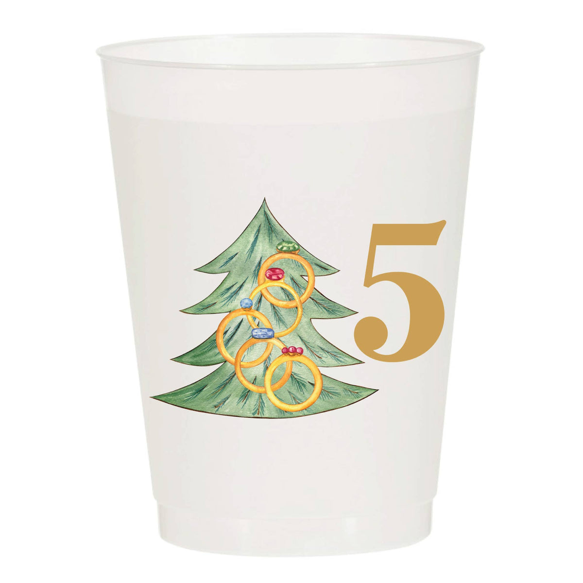 12 Days of Christmas Frosted Cups / Set of 12 Cups