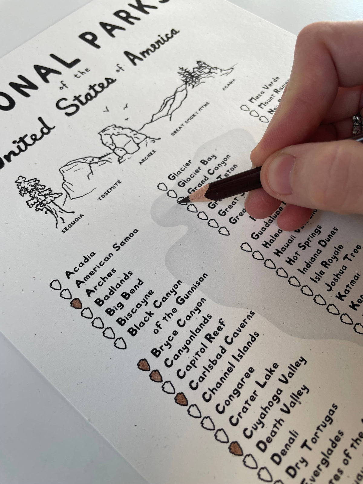 National Parks Checklist Print