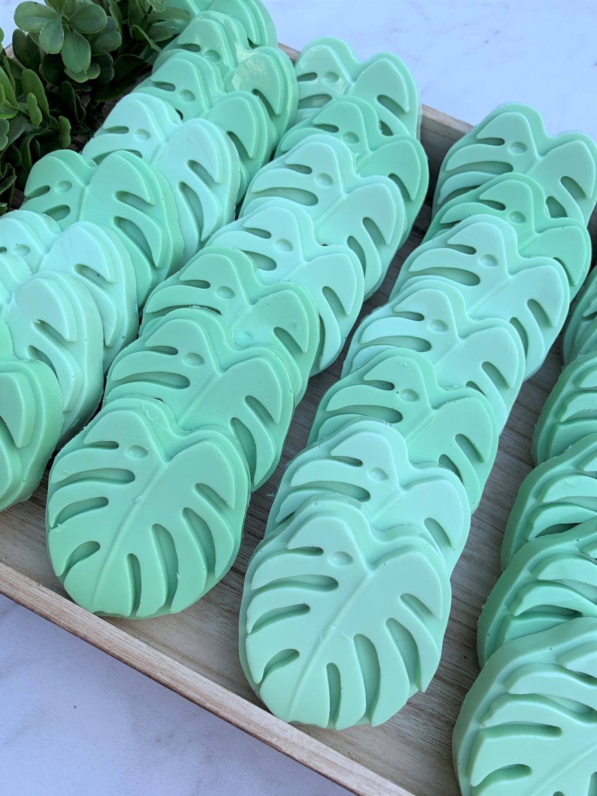 Monstera Leaf Soap:  Pina Colada, Light Green