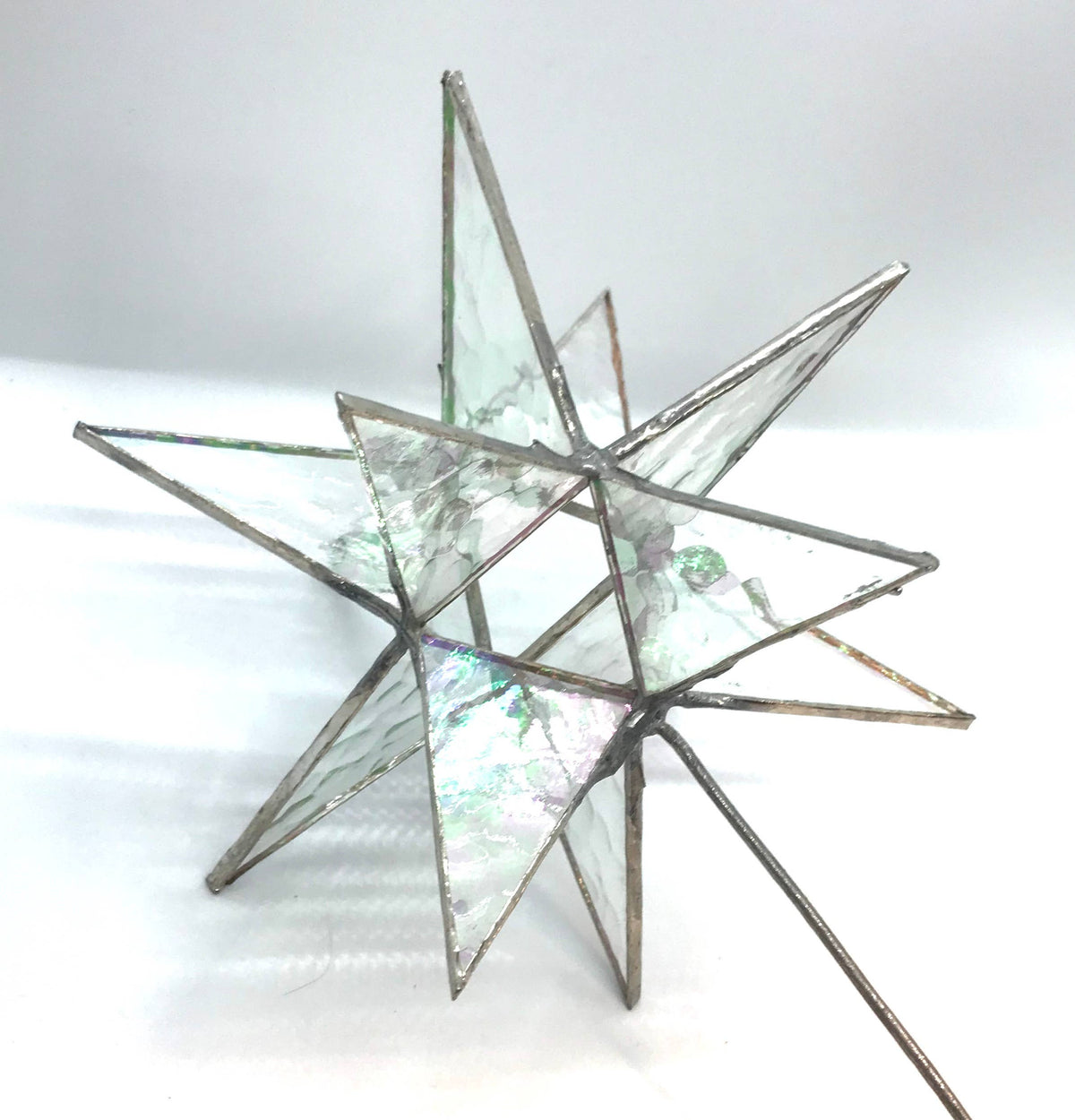 Moravian Star Stained Glass Tree Topper