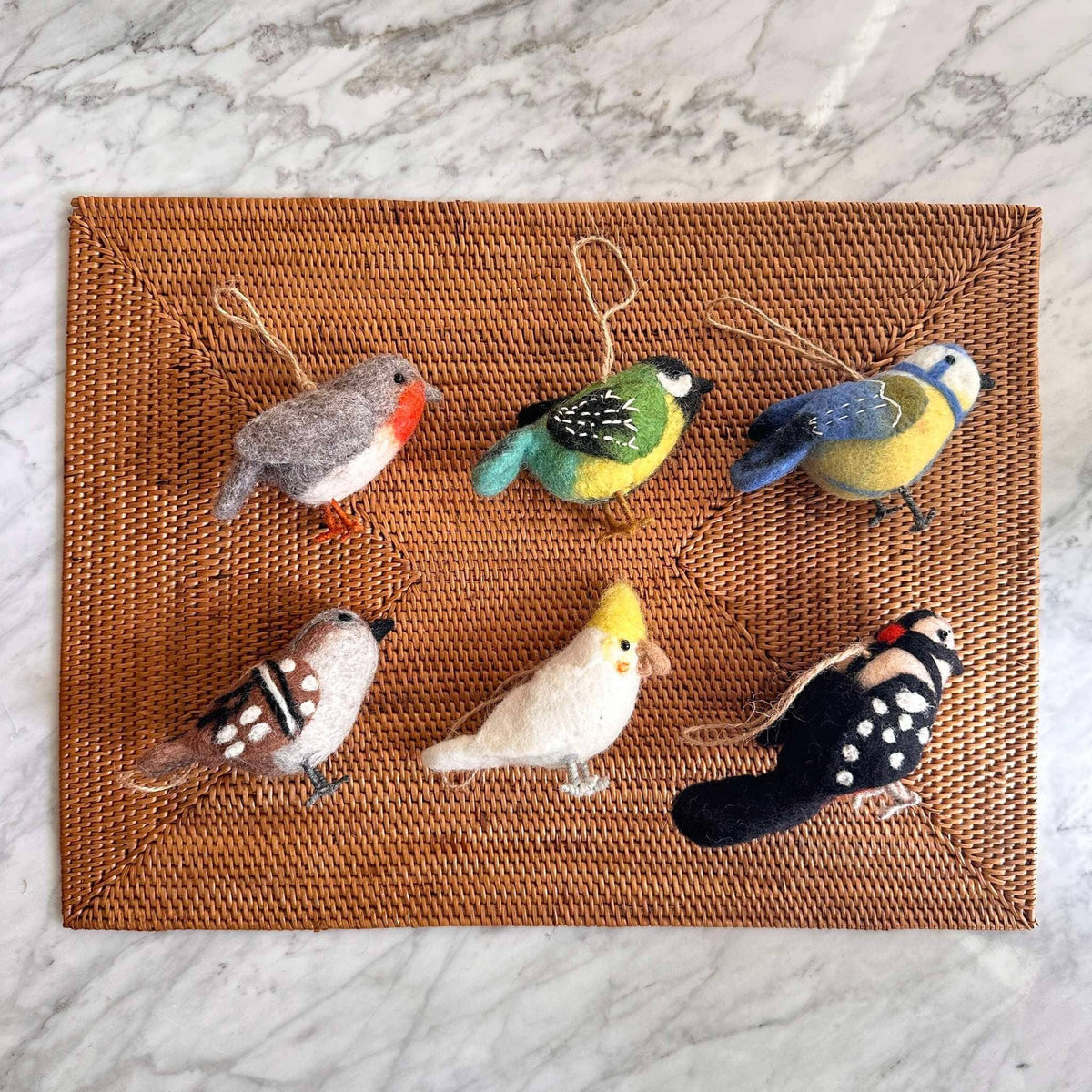 Felt White Parrot Ornament