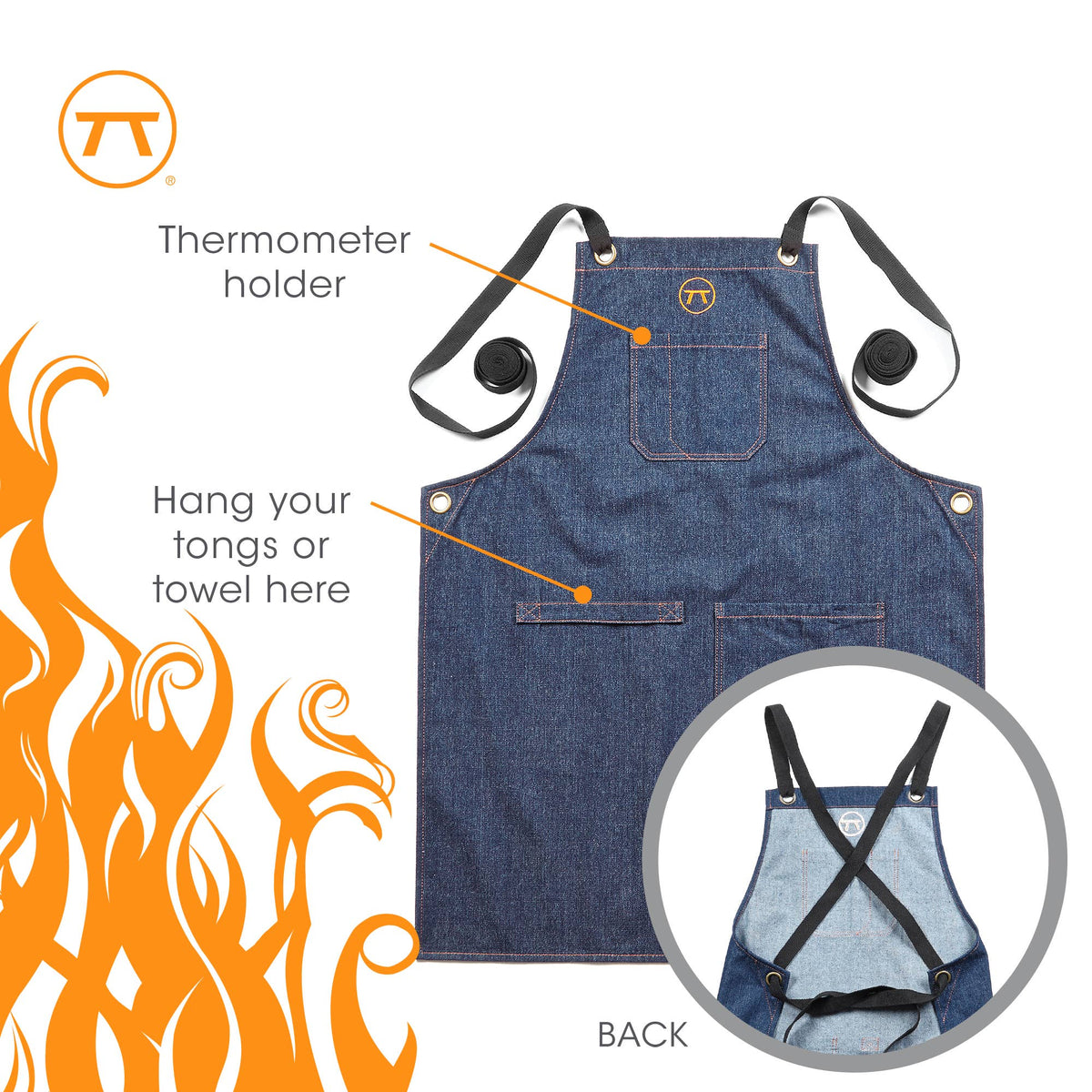 Outset Blue Denim Griller&#39;s Apron, One Size