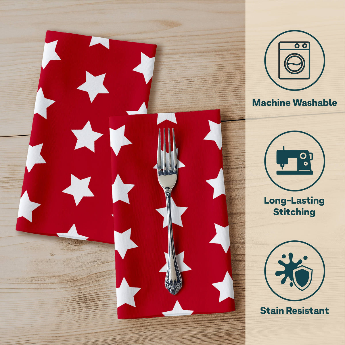 Freedom Stars Red Napkins
