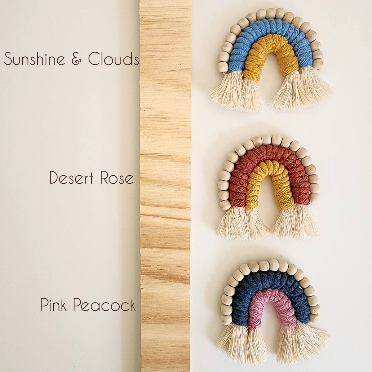 Macramé Rainbow Fridge Magnets/Essential Oil Diffuser Bead