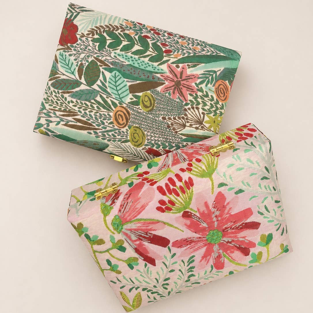 Floral Jewelry Box, White Print