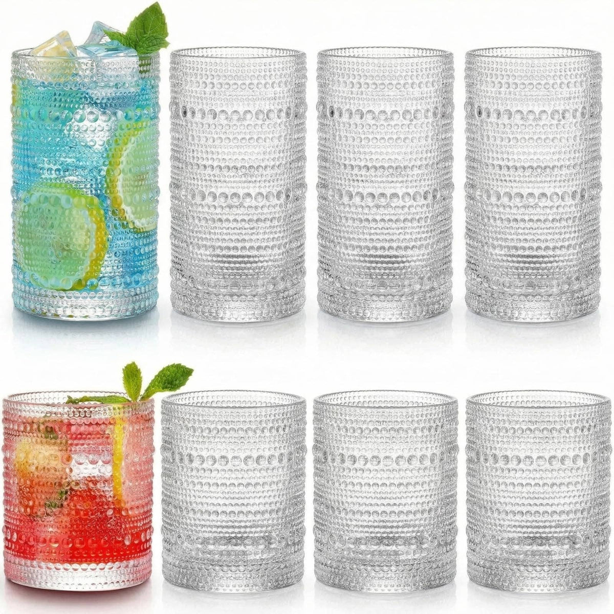 Vintage Hobnail Drinking Glasses Set of 4