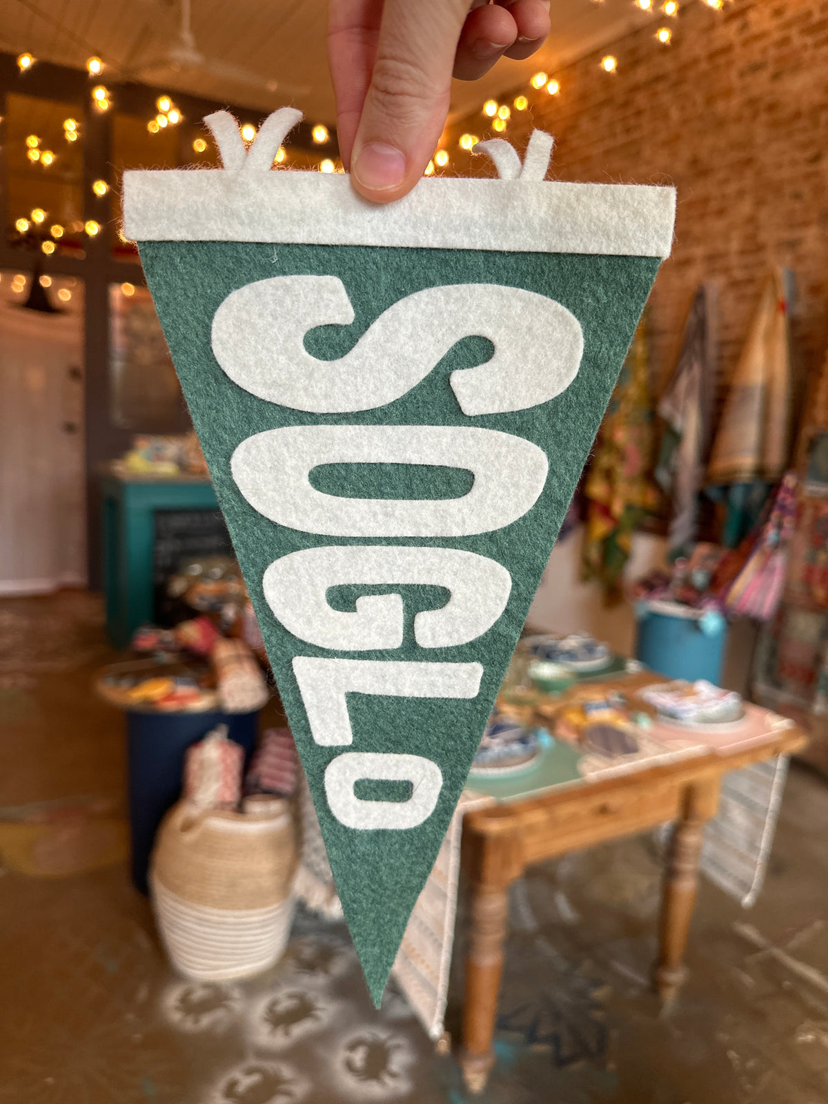 Pennant- SoGlo, Block Letters, Green