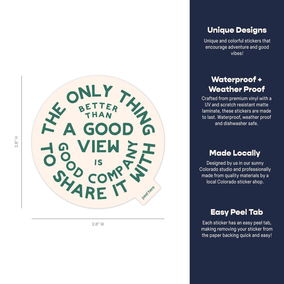 Endless August Supply Co. - Good Views Sticker | Vinyl Sticker | Green: Sticker Only