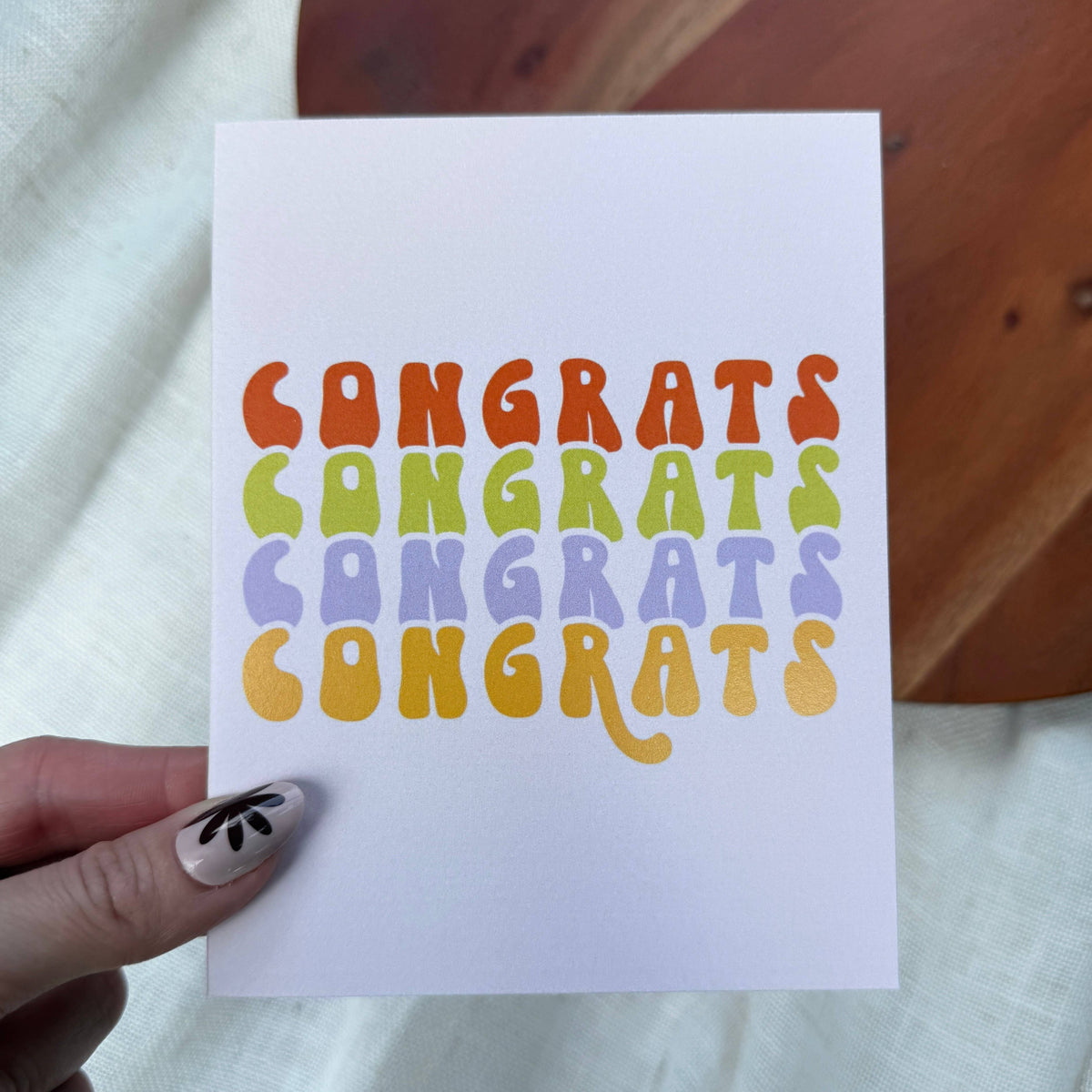 Congrats Multicolor Stack Text Card
