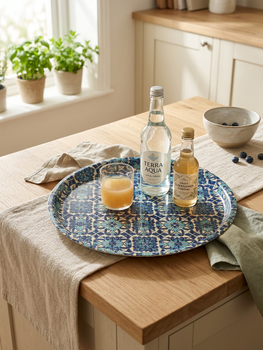 Aiyla Design Round Metal Serving Tray