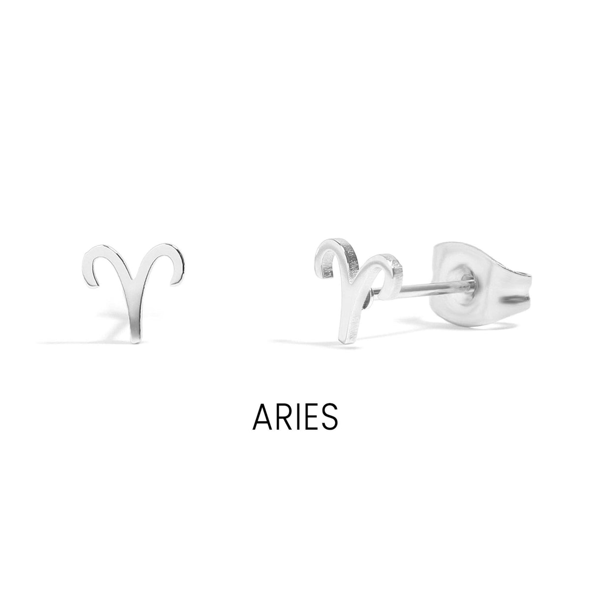 18K Gold PVD Stainless Steel Zodiac Stud Earrings