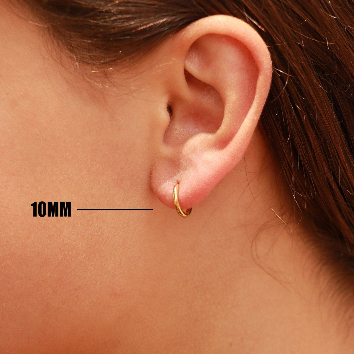18K Gold PVD Stainless Steel Classic Hoop Huggie Earrings: Gold / 16mm