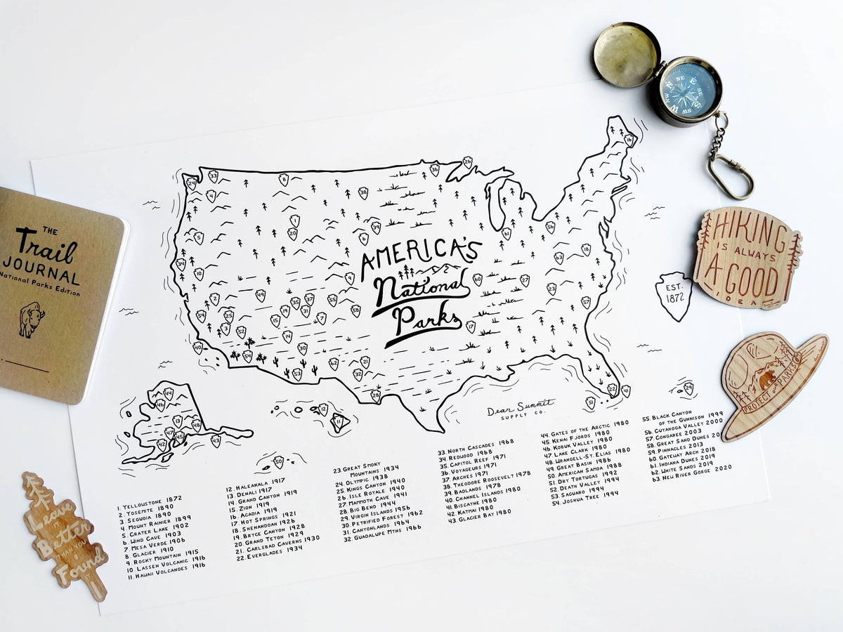 National Parks Checklist Map