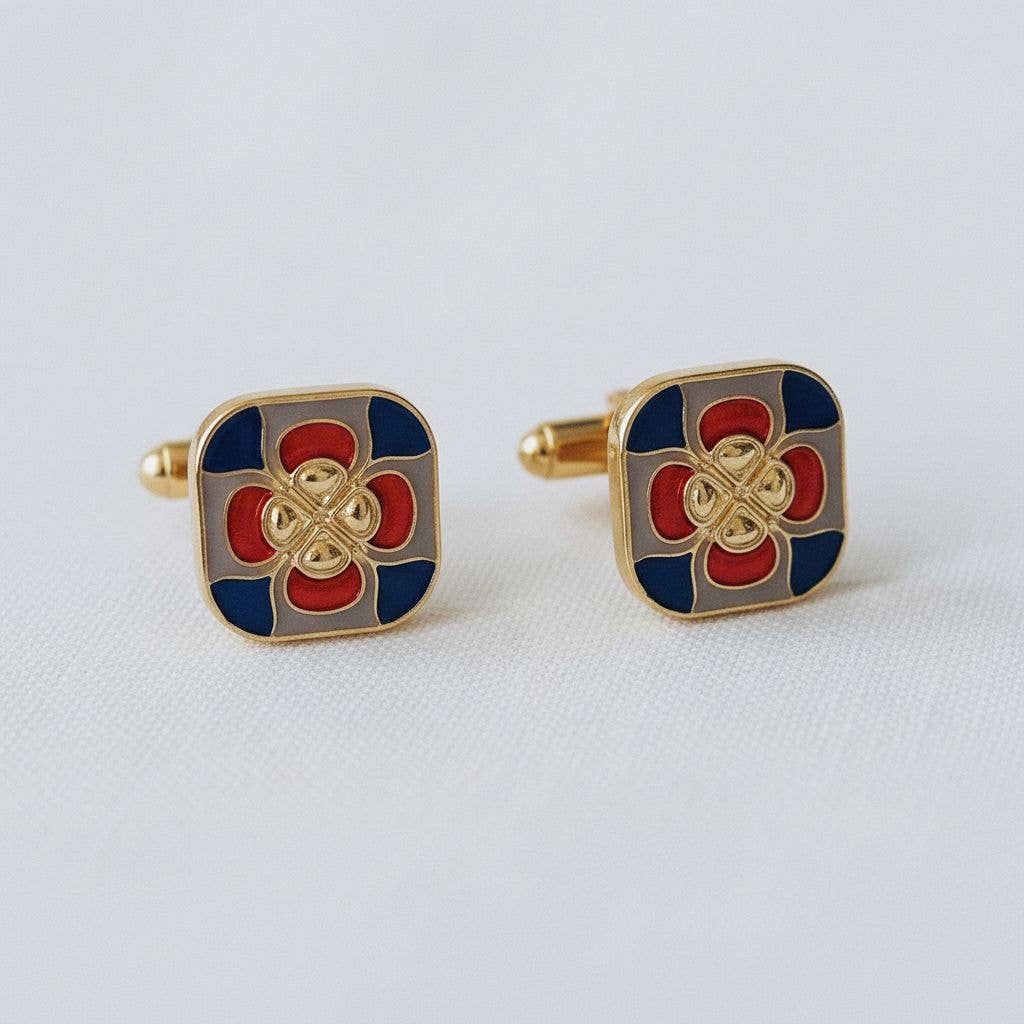 Retro Geometric Colorful Drop Earrings