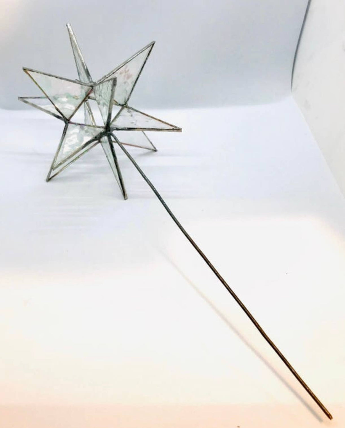 Moravian Star Stained Glass Tree Topper
