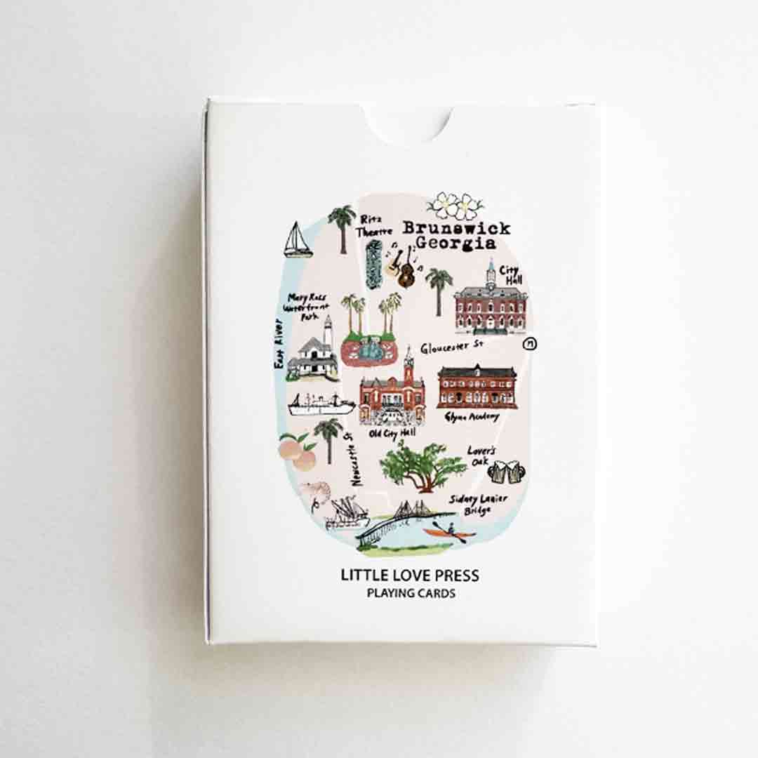 Historic Downtown Brunswick Map Playing Cards