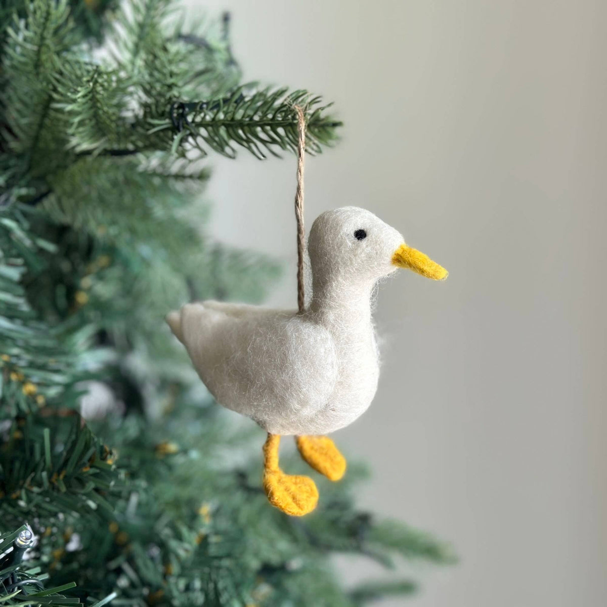 Felt White Duck Ornament