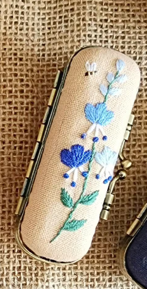 Vintage Embroidered Lipstick Case | Olive