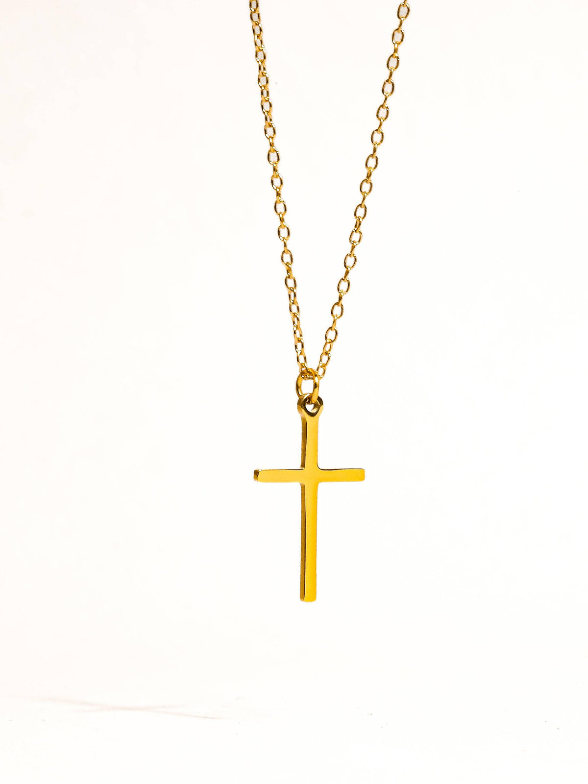 18K Gold Non-Tarnish Small Cross Necklace
