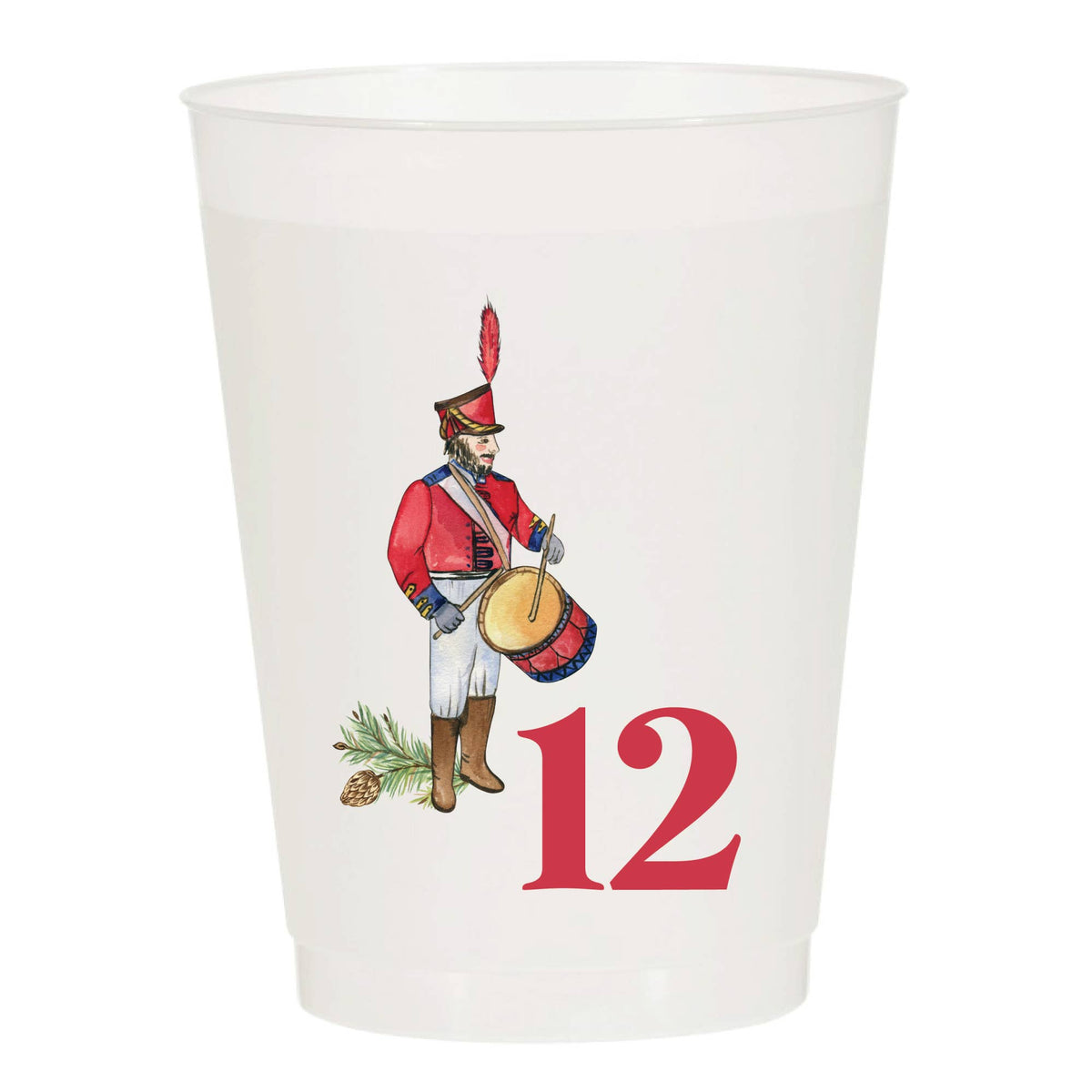 12 Days of Christmas Frosted Cups / Set of 12 Cups