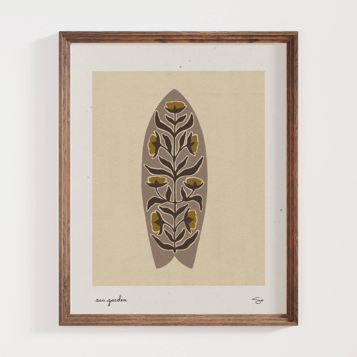 Mid Tide Design - Surf Garden 1 | Surfboard Print : 8”x10”