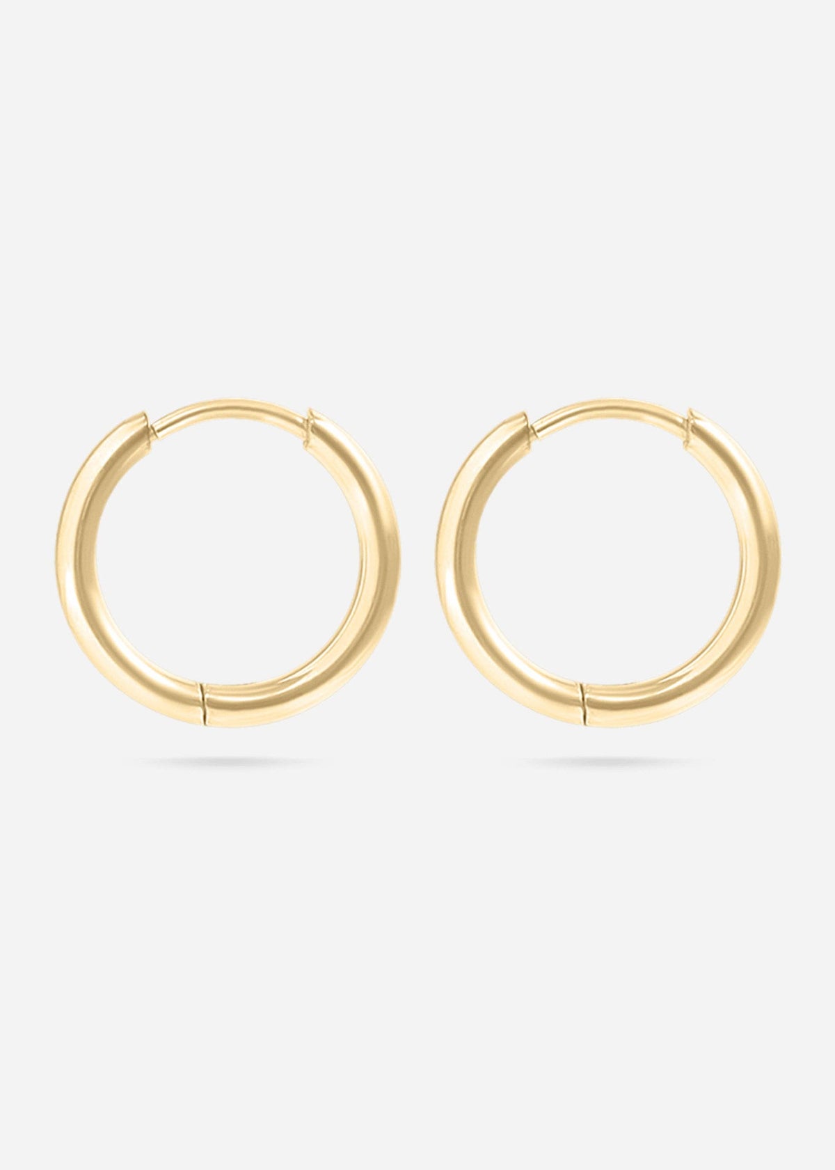 18K Gold PVD Stainless Steel Classic Hoop Huggie Earrings: Gold / 16mm