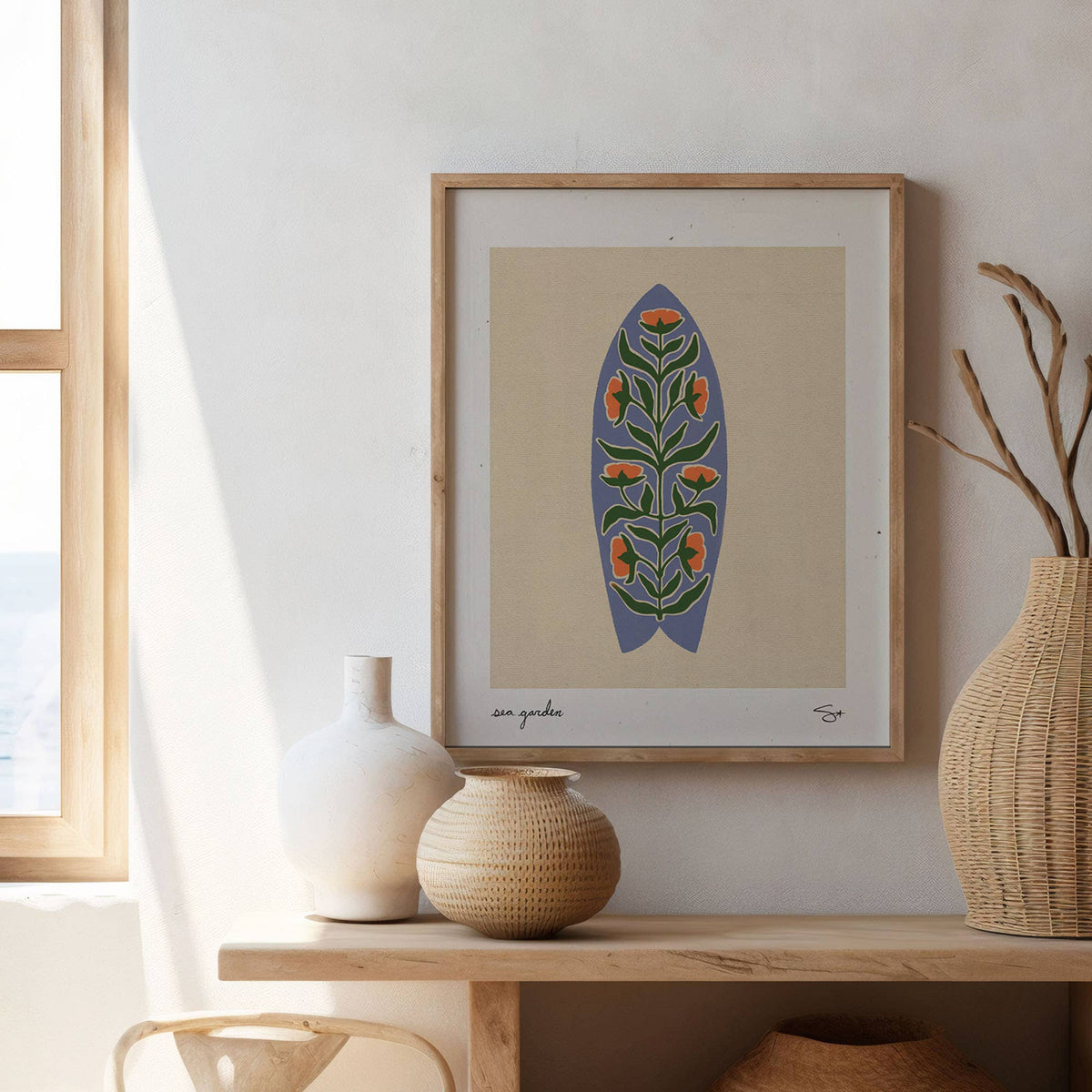 Mid Tide Design - Surf Garden 3 | Surfboard Print: 8”x10”