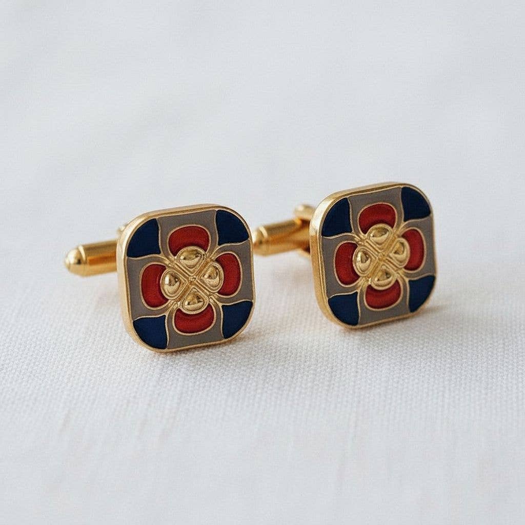 Retro Geometric Colorful Drop Earrings