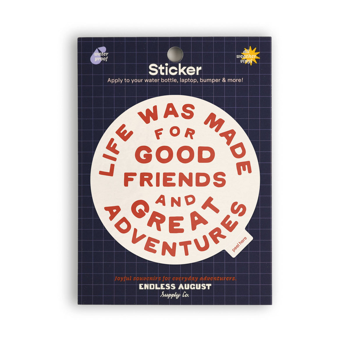 Endless August Supply Co. - Great Adventures Large Vinyl Sticker - red: Sticker Only