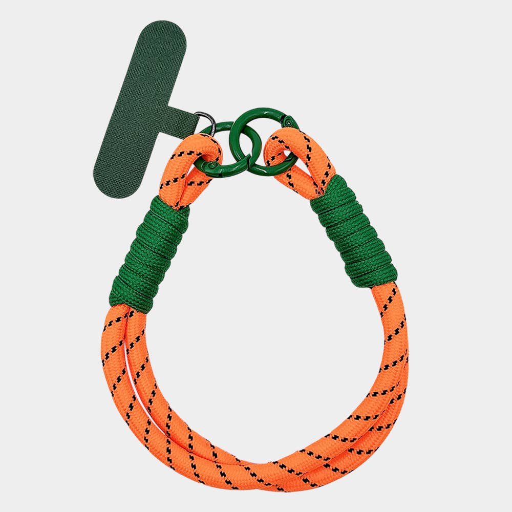 Candy Color Double Loop Phone Wrist Strap / Keychain: Yellow