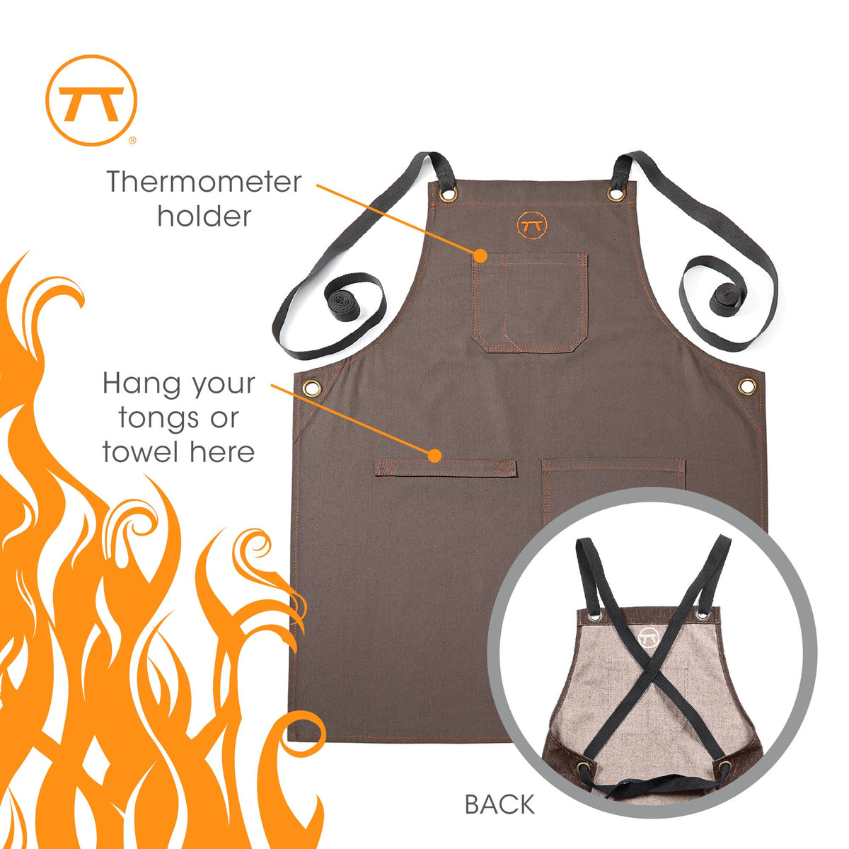 Outset Griller&#39;s Canvas Apron, Brown