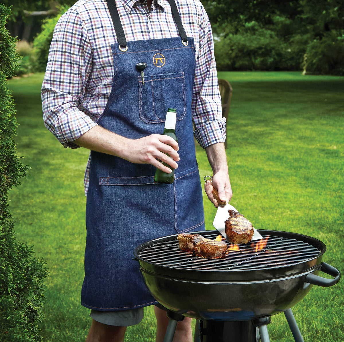 Outset Blue Denim Griller&#39;s Apron, One Size