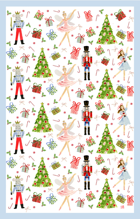 KEVA and Created By - Double Sided Nutcracker Ballet Tea Towel
