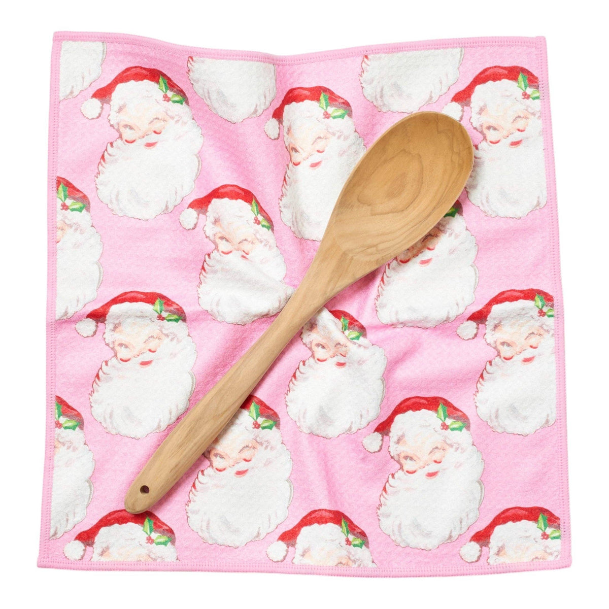 Mighty Mini Towel Reversible, Set of 2 - Heather Collins Santa Baby: Hot Pink