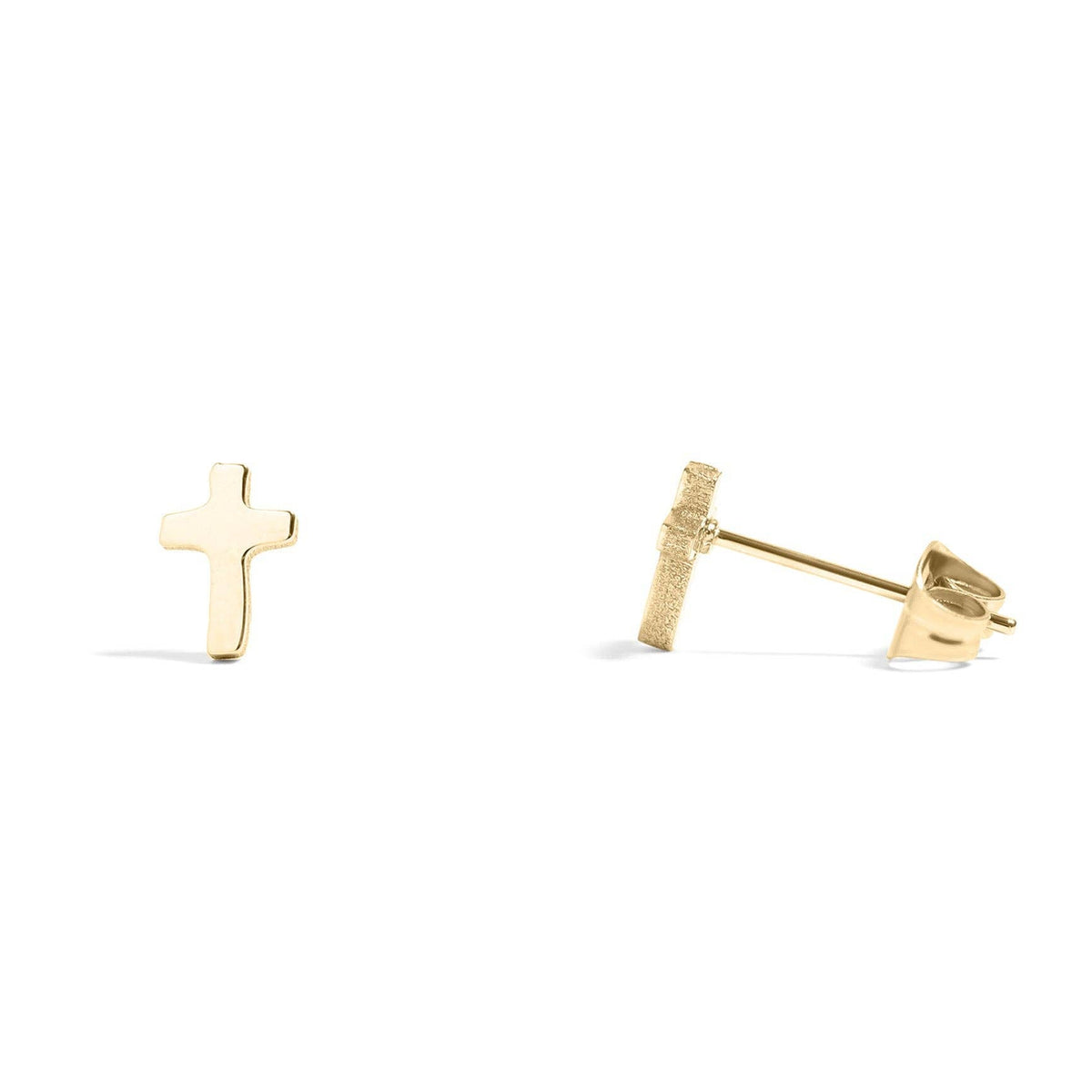 18K Cross Stud Earrings