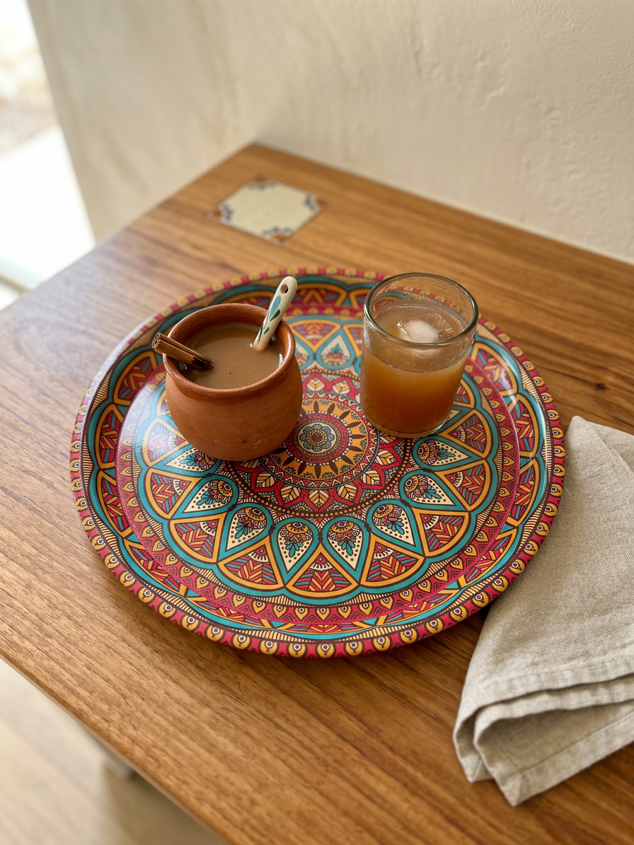 Ana Design Round Metal Serving Tray