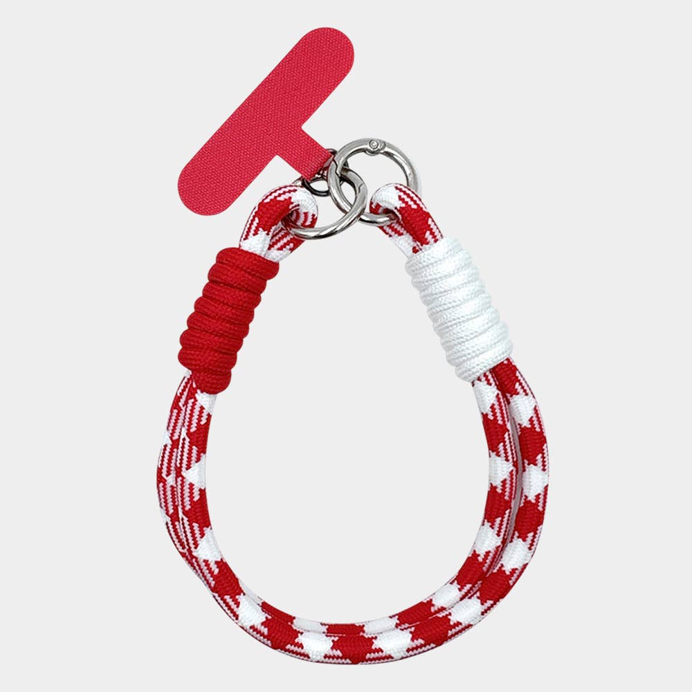 Candy Color Double Loop Phone Wrist Strap / Keychain: Pink