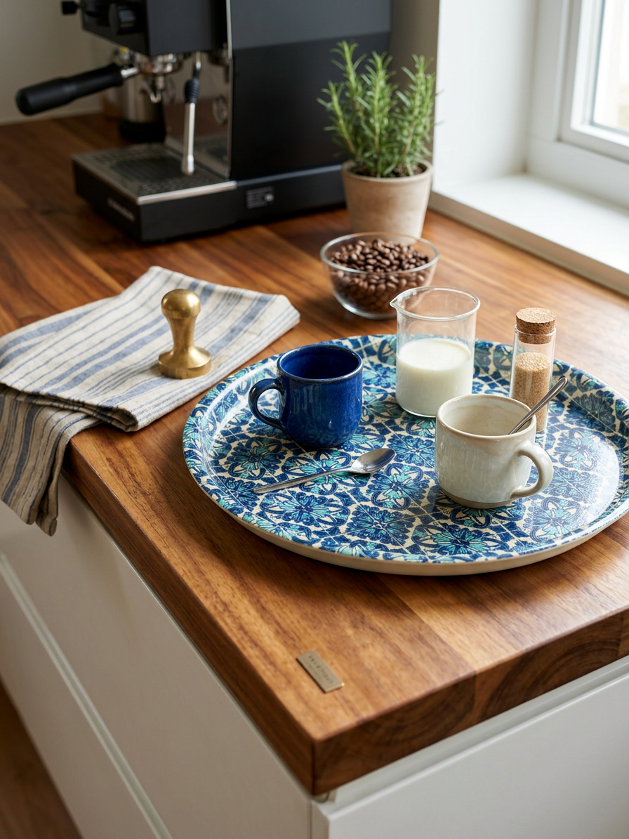 Aiyla Design Round Metal Serving Tray