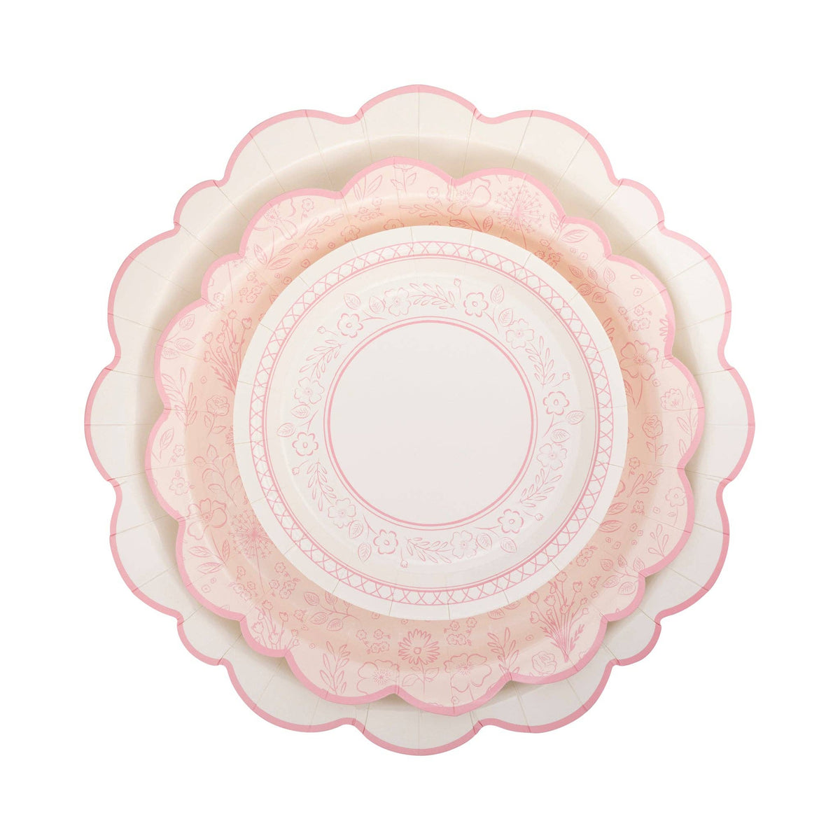 Pembroke Pink Edge Scallop 12&quot; Plate