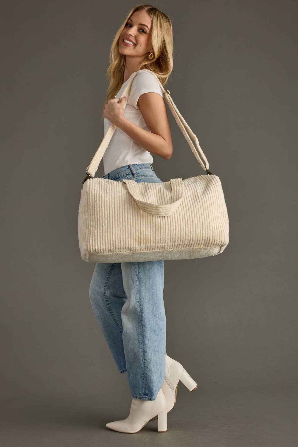 Cream Corduroy Duffel