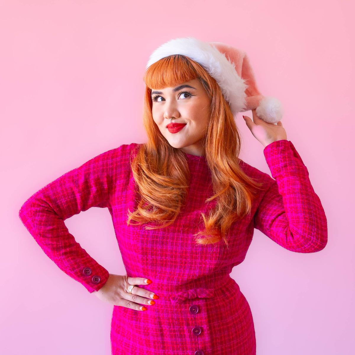 Sunshine Studios - Luxe Christmas Santa Hat | Light Pink