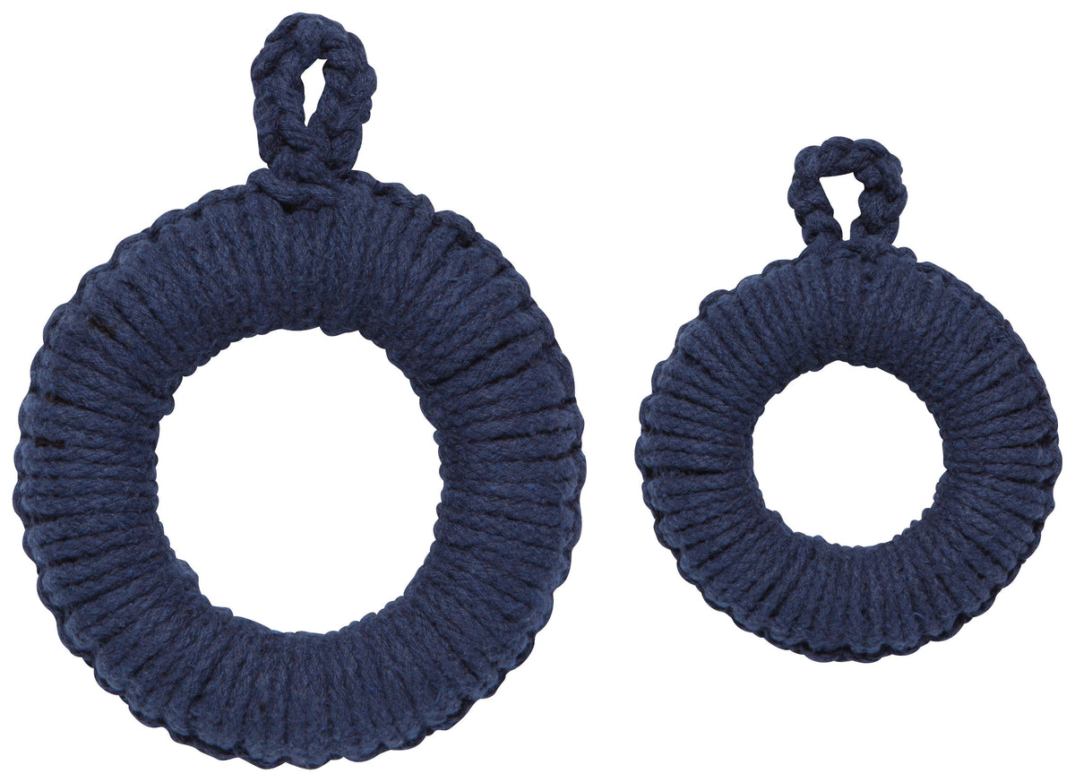 Midnight Blue Woven Orb Trivets Set of 2